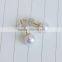 AAAAA 7.5-8mm White Akoya Pearl Stud Earrings with 18K Gold Posts and Silicon Stopper