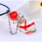 2016 New Coloured Glazed Essential Oil Necklace Mini Glass Bottle Pendant Necklace with Origin Cork Cover