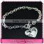 Make your own logo imitation silver charm bracelet, hot sale chain link bracelet