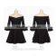 Korean style black elegant bell sleeves prom party sexy women dress