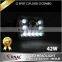 New-5x7in 42W automotive truck off road sealed beam led headlight dual beam with halo ring H4 plug