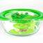 Hot Sale1100ml Cheap Price High Borosilicate Glass Round Food Box/round Glass Containers Food/cheap Round Glass Containers