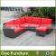 2016 Fashion style lucky red garden patio rattan furniture sofa set