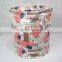 Round style laundry hamper with closing and rope handle, non-woven fabric laundry basket