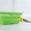 Silicone large vegetable foldable bowl,green yellow fruit bowl