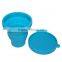 Factory wholesale Blue FDA approved collapsible silicone cup