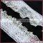 White embroidery chemical lace trimming with metallic yarn for dress,blouse