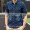 Mens denim shirt Long sleeve washed denim shirts two pockets denim shirts