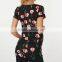Black Tulip Print Wrap Maternity Top Clothes Cheap