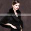 Factory direct supply knitted mink fur cape with fox fur trim