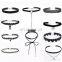 Gothic Choker Necklace Sets Velvet Chocker Jewelry Black Multilayer Chokers For Girls
