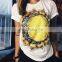 2017Spring and summer fashion loose tshirt color printed cotton shirt girls shirts