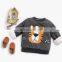 Children's sweater plus velvet thickening boys pure cotton sports printed sweater baby ins animal autumn and winter warm clothes