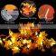 Led outdoor garden holiday christmas decoration maple leaf string lights