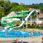 Big water toboggan with swimming pool slide tube