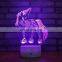 3D Illusion Horse Lamp Acrylic Led Unicorn Night Light Table Desk Lamp for Bedroom
