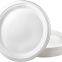 Square Disposable Tableware, Compostable and Biodegradable Sugarcane Bagasse Eco-Friendly Dinnerware plates for Party, Camping, Picnic
