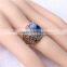 Trendy silver plated blue sapphire mens ring                        
                                                Quality Choice