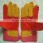 Reinforcement palm cow split leather working safety gloves, working leather gloves, gaozhou gloves