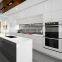 Free 3D customized high gloss white flat panel door cheap modular design PVC modern kitchen cabinets