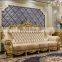 Luxury Brown Royal Style Living Room Furniture Classic Sofas Loveset Leather Chesterfield Sofa Set