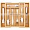 expandable bamboo drawer organizer kitchen flatware organizers adjustable cutlery tray for knives spoons forks kitchen utensils