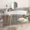 White 5 Drawers Lights Bedroom wooden vanity dressing table with Benches