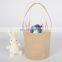 Manufacture Hot Sale 2022 Easter Decoration Rabbit Bunny Basket Burlap Easter Jute bag Tote Gift Bags