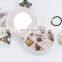 European Style Portable Flannelette Birthday Gift Earring Necklace Storage Jewelry Box With Mirror