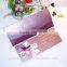 Purple Color Luxury and Simple Design Wedding Card 2016 with ribbon