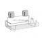 Reusable  Wall Mounted Stainless Steel Shower Caddy Organizer Bathroom Storage Rack With Easy Loc Suction