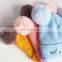 Wholesale Knitted Baby Hat With Pompoms And Neck Warmer