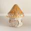 Hot Sale 2-Tone Rattan Mushroom House, Rattan Cute Doll House Storage Basket Kids Toys Wholesale Supplier