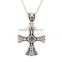 black enamel IPG plating stainless steel Western cross pendant necklace