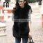 wholesale genuine black saga fox fur gilet