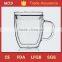 Double-wall glass borosilicate coffee mug with lid