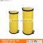 Yellow Oval Stainless Steel Trash Can Hospital Waste Bin