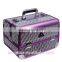 silver diamond cosmetic train case make up kit D2670Q