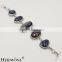 New 925 Sterling Silver Dichroic Glass Gemstone Adjustable Chain Bracelet 8.5"