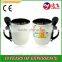 11oz dual color inserted spoon cup, sublimation coffee mug, sublimation milk mug