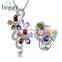 Costume jewelry Beautiful Colored zircon flower-shaped necklace fashion african beads jewelry set