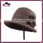 Retro Herringbone ladies bucket hat with flower
