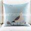 Bird And Tree Cotton Linen Handmade Sofa Throw Pillow Case
