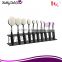 High quality 10pcs Shiny oval makeup brush set with handle white black                        
                                                Quality Choice