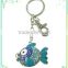 2015 fashion animal teddy bear key chain with cz stones