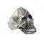 Wholesale Titanium Stainless Steel Silver Mens Skull Rings Jewelry