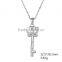 925 sterling silver CZ butterfly key pendant necklace