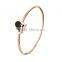 Rose Gold Plated Stainless Steel Love Heart Bangles Cuff Bracelets for Women
