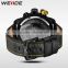 WEIDE WH5210B-3C Sports Watch 3D Black Face Genuine Leather LED designer brands name watch wholesale fashion watch
