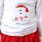 baby girls lovely Christmas sets boutique cotton soft 2 pieces white top and red ruffle skirt sets